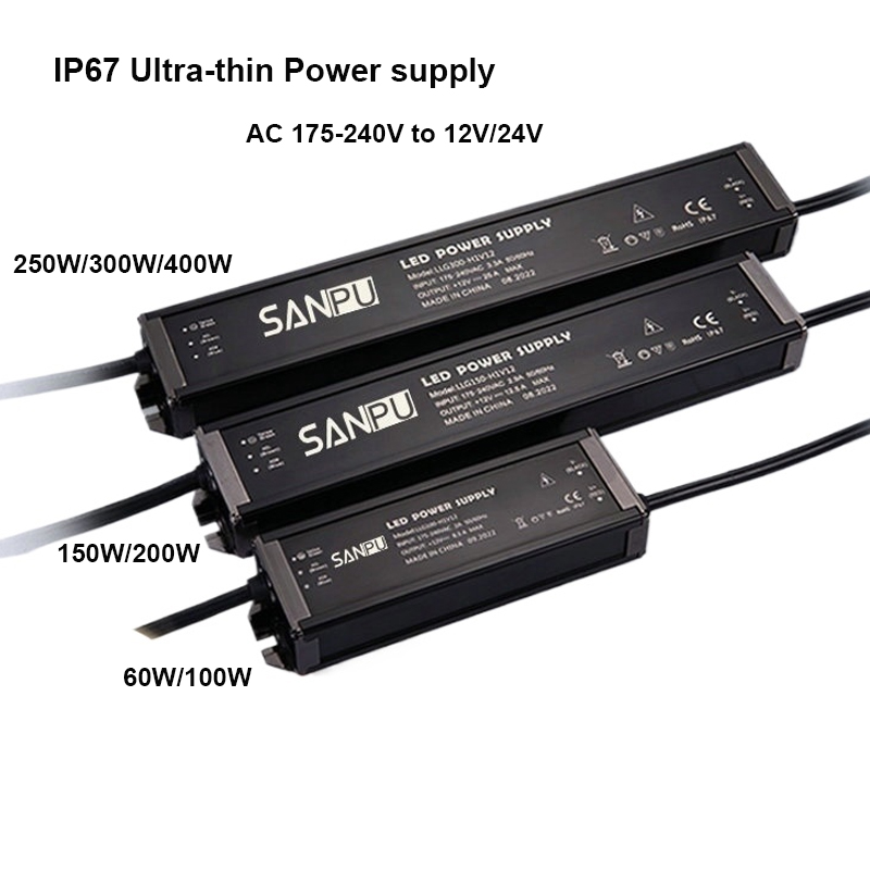 Outdoor Lighting Transformer Box - แหล่งจ่ายไฟกันน้ำ IP67 แบบบางพิเศษ สำหรับไฟ LED ภายนอกอาคาร
