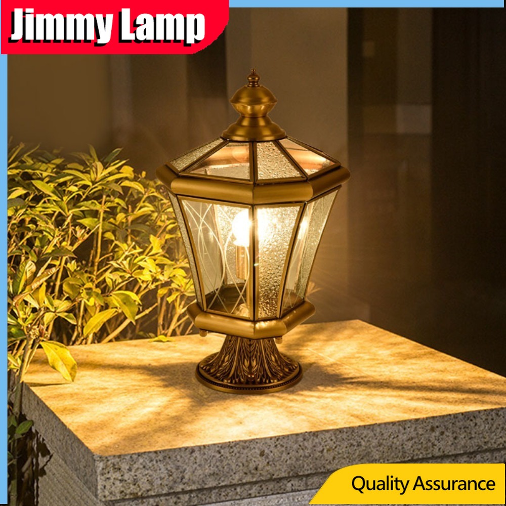 Outdoor Lighting Brass - โคมไฟติดผนังสไตล์ยุโรปสำหรับภายนอกอาคาร กันน้ำ ทำจากทองเหลือง เหมาะสำหรับสวน วิลล่า แสงไฟแบบเรโทร