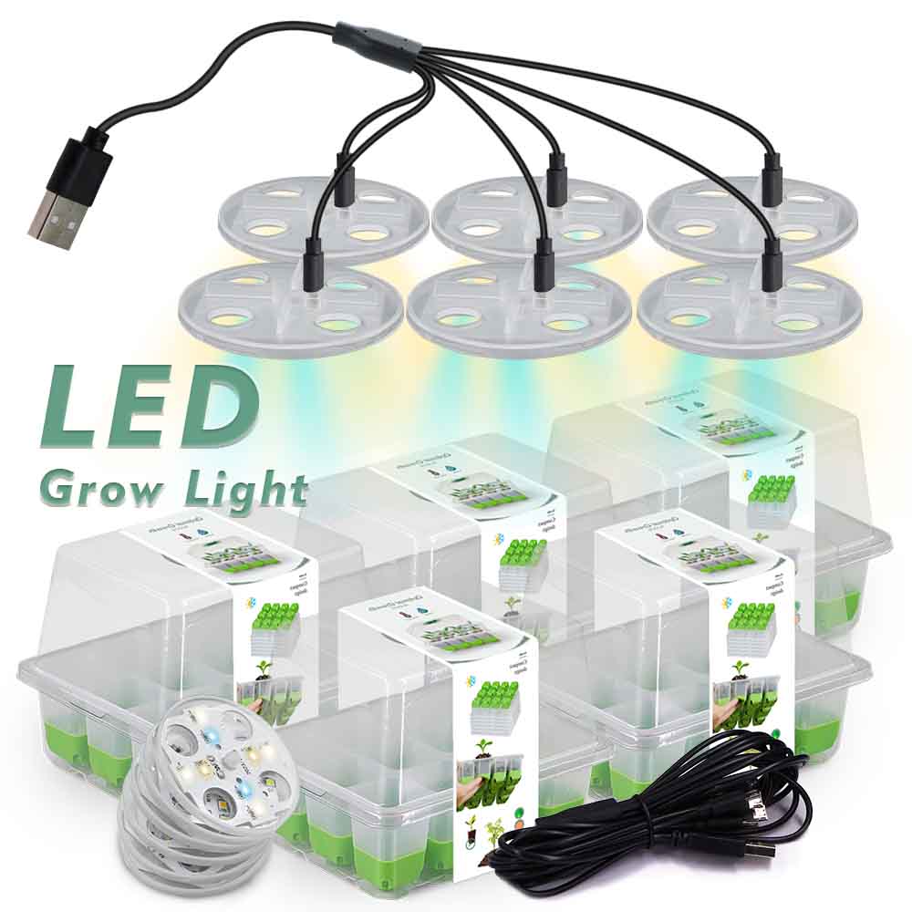 Outdoor Lighting Box - LED Grow Light Seedling Starter ชุดถาดโปร่งใสในร่มสวนเรือนกระจกดอกไม้พืชเนอสเซอรี่การงอกกล่อง