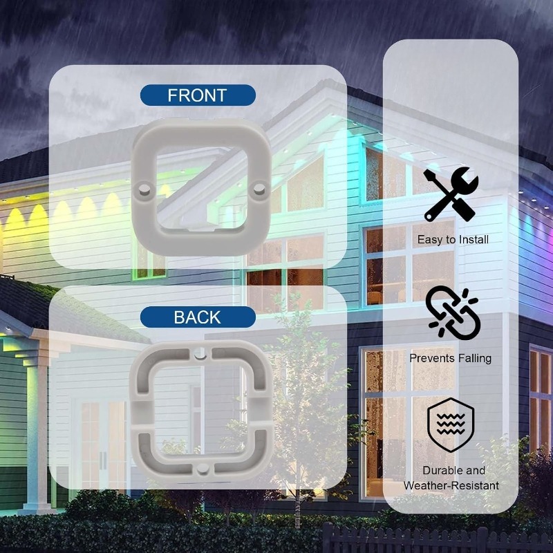 Outdoor Lighting Govee - คลิปป้องกันแสง 112 ชิ้น พร้อมสกรู สำหรับไฟกลางแจ้ง Govee