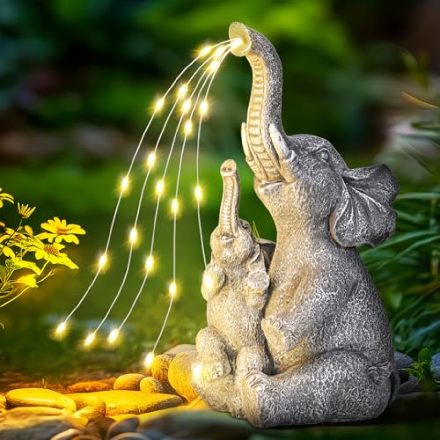 Outdoor Lighting Decoration - รูปปั้นสวนพลังงานแสงอาทิตย์สำหรับผู้หญิง คุณแม่ คุณย่า ของขวัญขึ้นบ้านใหม่และของขวัญวันเกิด รูปปั้นกลางแจ้ง ตกแต่งด้วยแสงไฟ