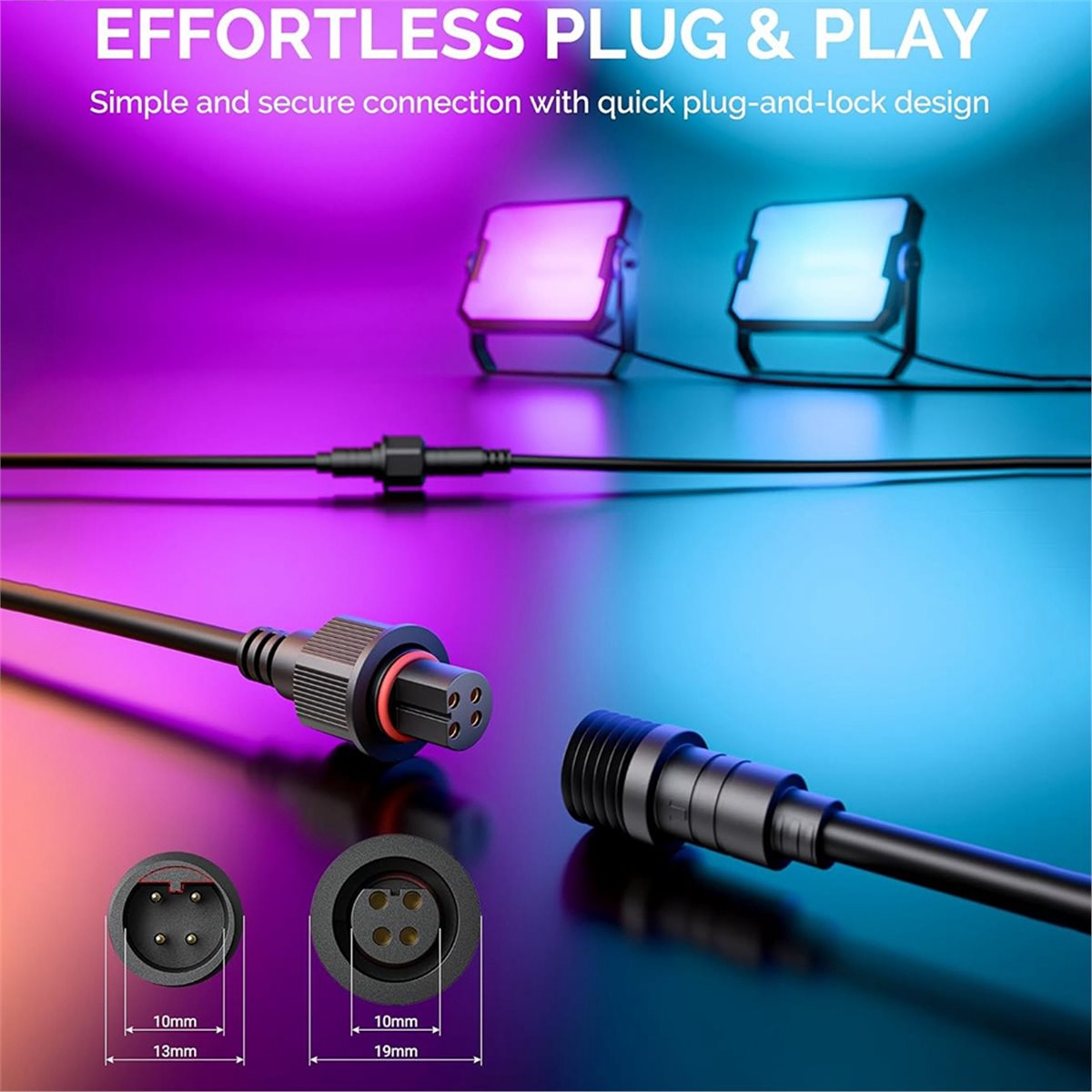 Outdoor Lighting Govee - # 13Y อุปกรณ์เสริมอิเล็กทรอนิกส์,สายต่อขยาย 10 ฟุตสำหรับโกวีไฟกลางแจ้ง H7057