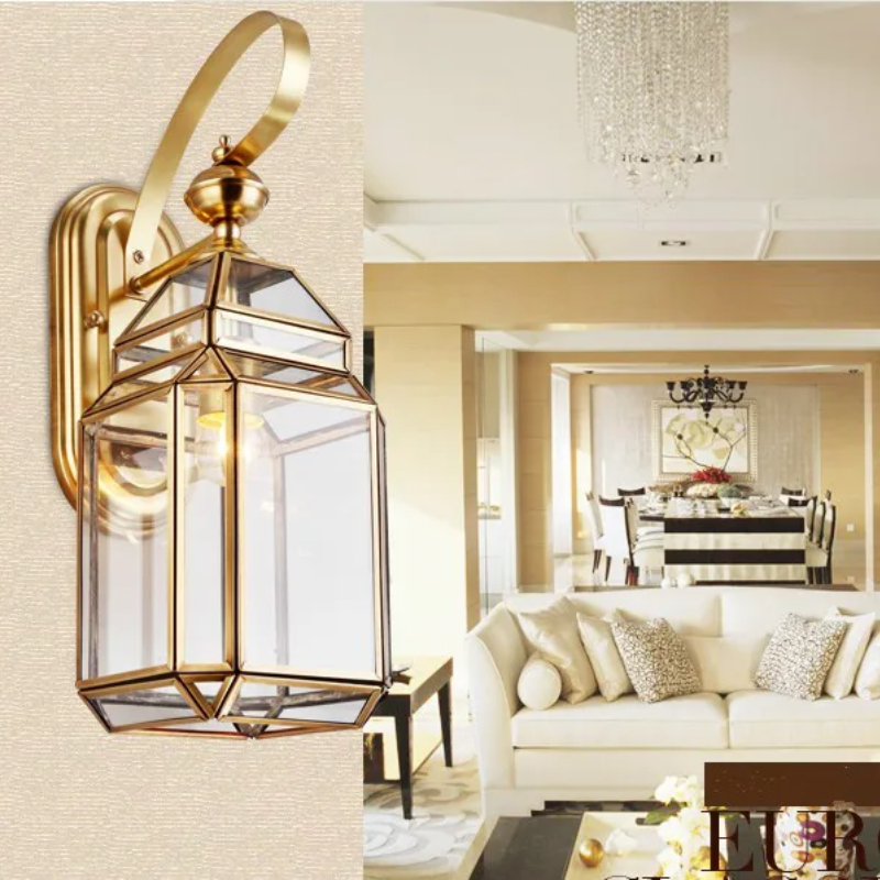 Outdoor Lighting Brass - Modern Bronze โคมไฟ D17cm กลางแจ้งกันน้ําทองเหลือง Wall