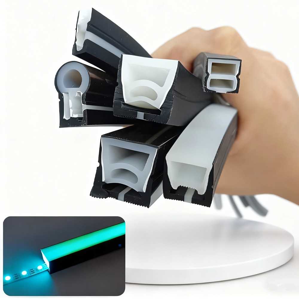 Outdoor Lighting Youtube - หลอดซิลิโคนสีดํา LED Neon Light เชือกยืดหยุ่นช่อง Diffuser