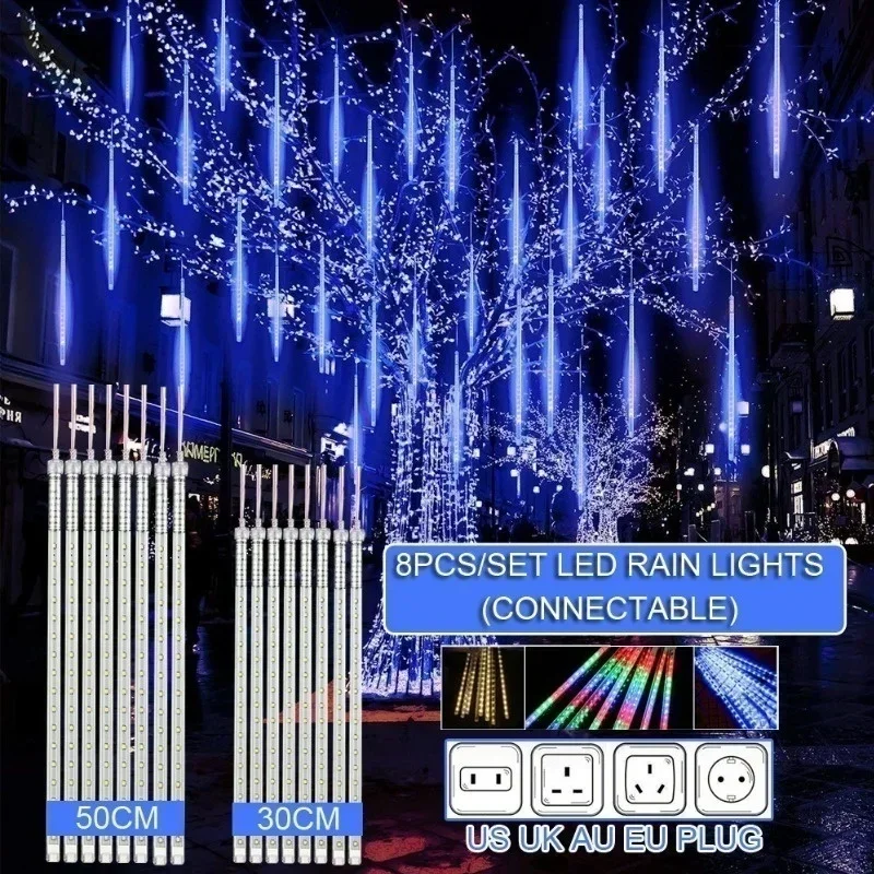 Outdoor Lighting Youtube - 30 ซม./50 ซม.ฝนดาวตกกันน้ํา 8 หลอดไฟ LED