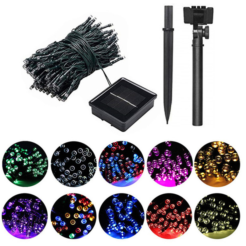 Outdoor Lighting For Front Of House - ไฟโซลาร์เซลล์ LED 50/100/200 ดวง สำหรับตกแต่งภายนอก กันน้ำ