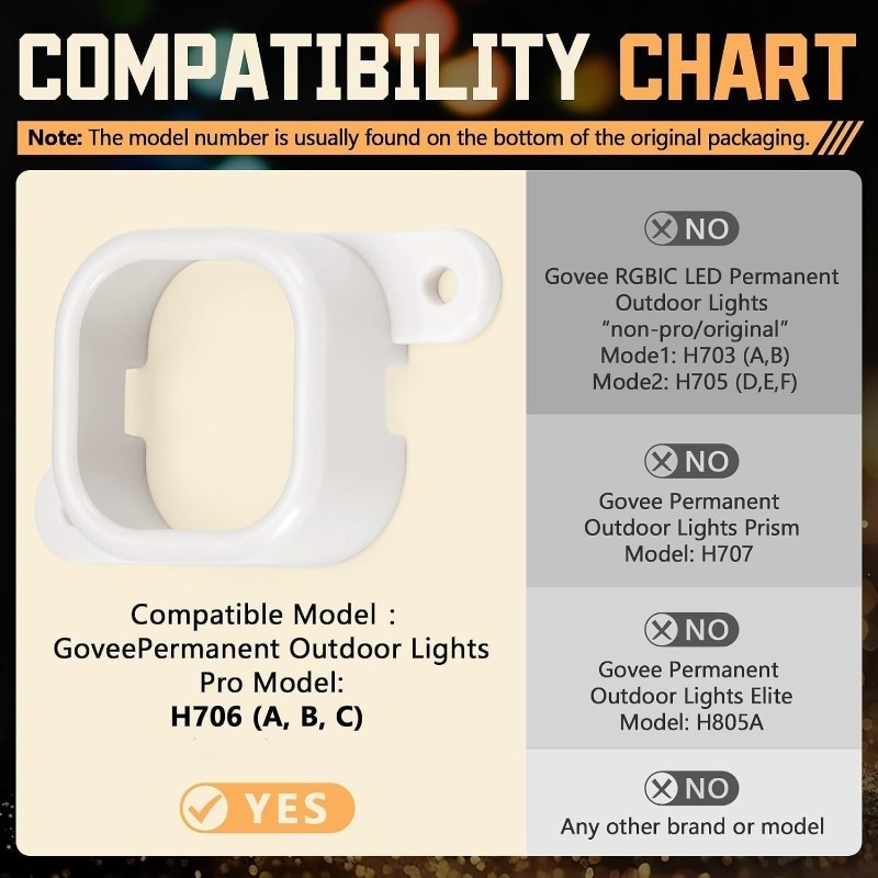 Outdoor Lighting Govee - คลิปไฟ LED 52 ชิ้นพร้อมสกรู สำหรับไฟ Govee