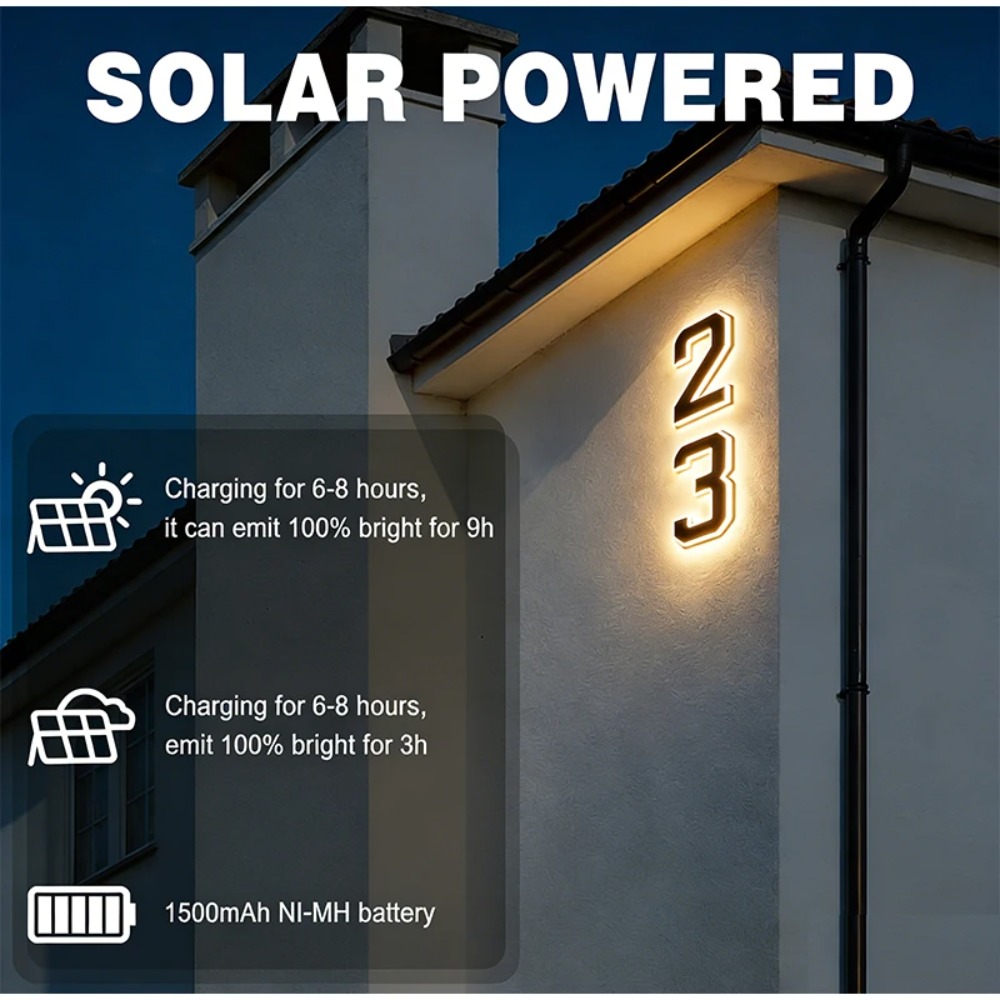 ป้ายเลขที่บ้าน LED พลังงานแสงอ - Outdoor Lighting For Front Of House บทวิจารณ์และราคา