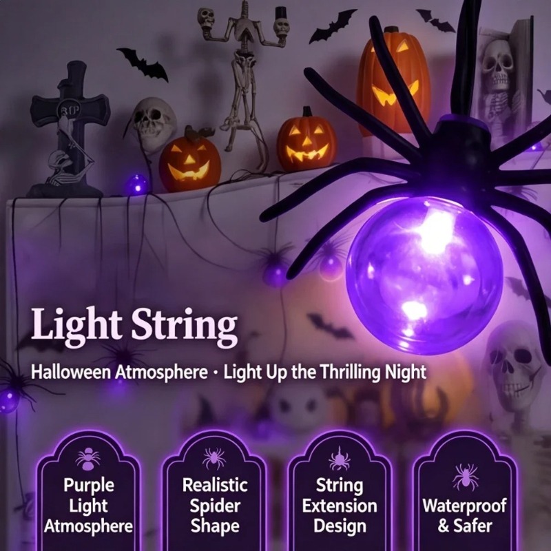 ไฟสาย LED รูปแมงมุมใช้พลังงานจ - Outdoor Lighting Decoration บทวิจารณ์และราคา