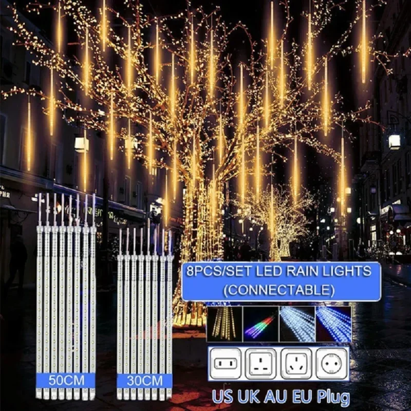 30 ซม./50 ซม.ฝนดาวตกกันน้ํา 8  - Outdoor Lighting Youtube บทวิจารณ์และราคา
