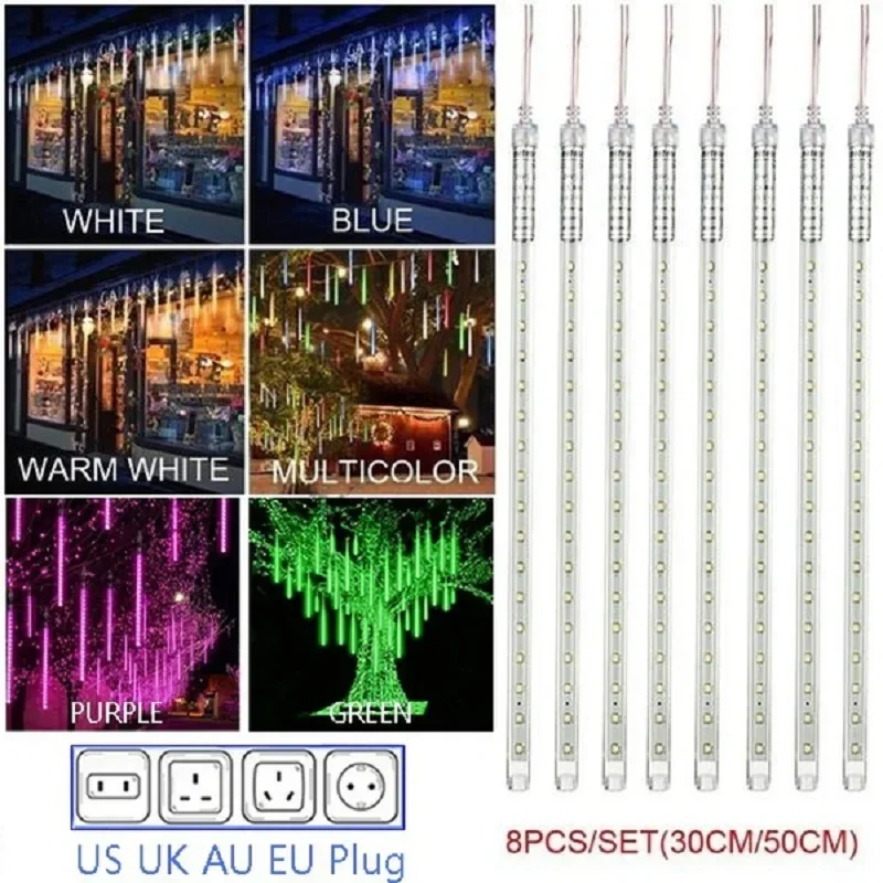 30 ซม./50 ซม.ฝนดาวตกกันน้ํา 8  - Outdoor Lighting Youtube บทวิจารณ์และราคา