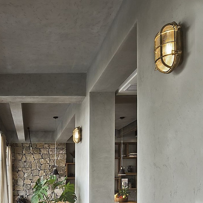 โคมไฟติดผนังทองเหลืองแบบมินิมอ - Outdoor Lighting Brass บทวิจารณ์และราคา