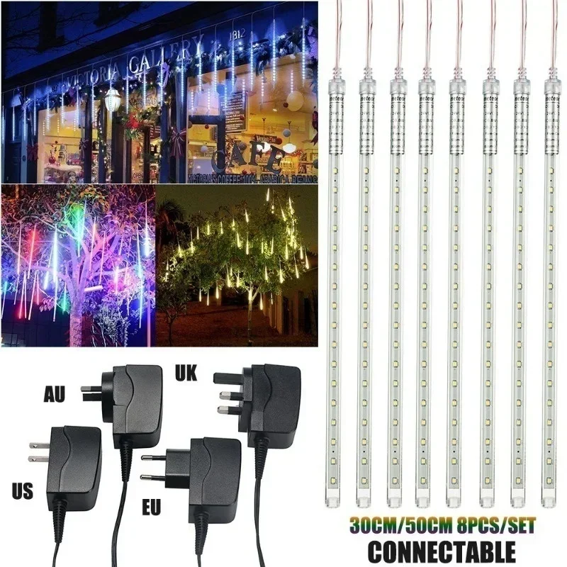 30 ซม./50 ซม.ฝนดาวตกกันน้ํา 8  - Outdoor Lighting Youtube บทวิจารณ์และราคา