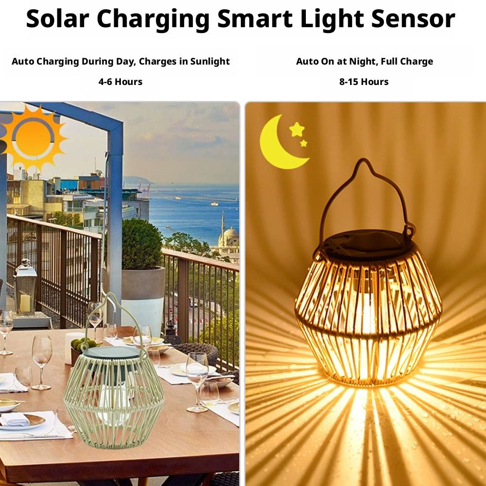 โคมไฟโซลาร์หวายกันน้ำ IP65 สำห - Outdoor Lighting Decoration บทวิจารณ์และราคา