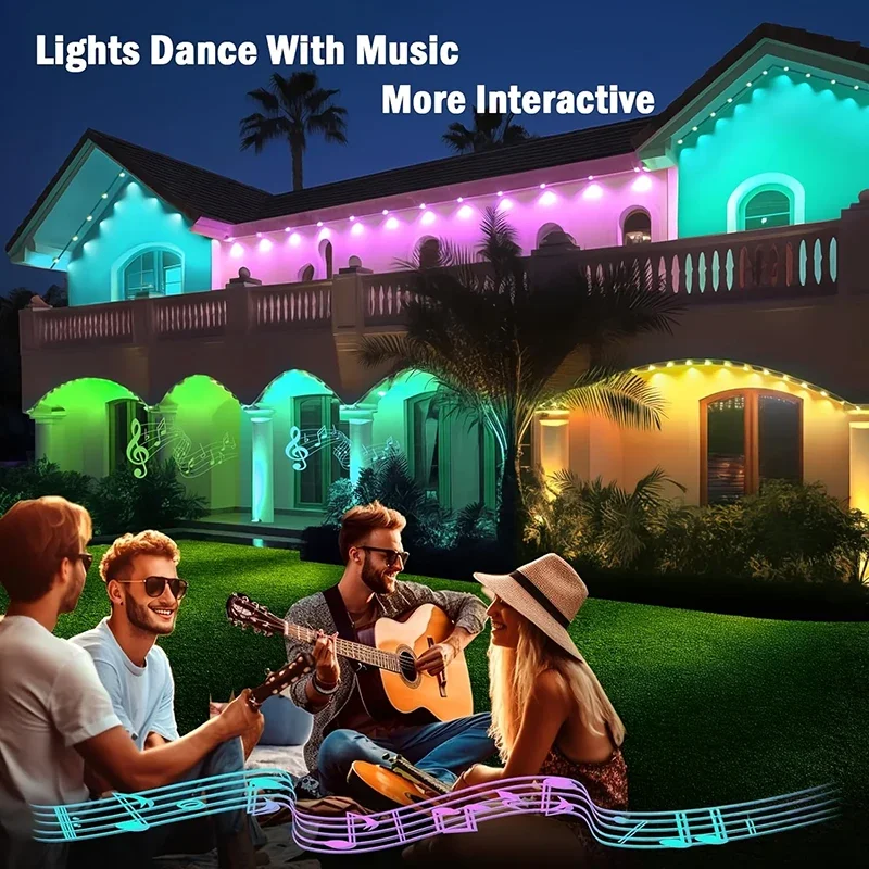 ชายคาถาวร 300FT LED สมาร์ท RGB - Outdoor Lighting For Front Of House บทวิจารณ์และราคา