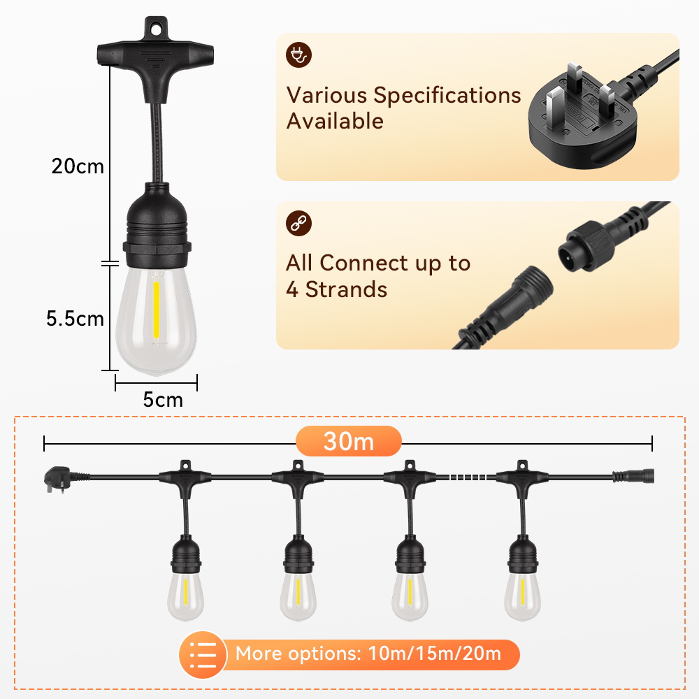 ไฟสตริง LED สำหรับภายนอกอาคาร  - Outdoor Lighting Uk บทวิจารณ์และราคา